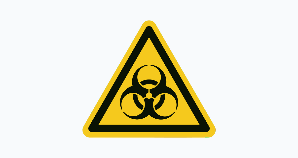 ISO 7010 W009 biologisch gevaar pictogram – geel waarschuwingsbord