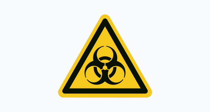 ISO 7010 W009 biologisch gevaar pictogram – geel waarschuwingsbord
