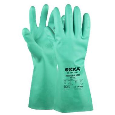 Groene chemisch bestendige handschoen met lange schacht