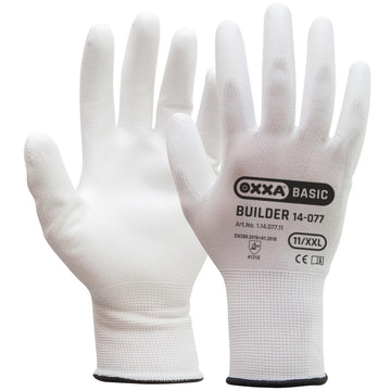 OXXA Builder 14-077 werkhandschoen, wit met PU-coating
