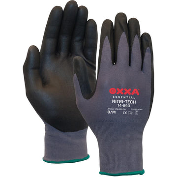 OXXA Nitri-Tech 14-690 werkhandschoen, zwart/grijs met nitril foam-coating