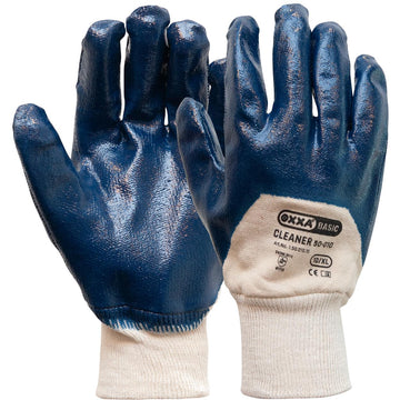 OXXA Cleaner 50-010 werkhandschoen, blauw/wit met NBR-coating
