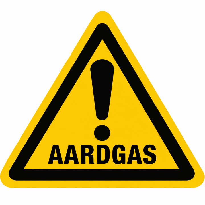 Waarschuwingsbord aardgas