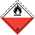 ADR 4.2 — Voor zelfontbranding vatbare stof — pictogram