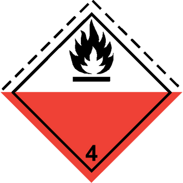 ADR 4.2 — Voor zelfontbranding vatbare stof — pictogram