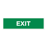 Tekstbord EXIT — witte letters op een groen vlak