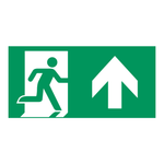 ISO 7010 E002 nooduitgang met pijl rechtdoor (rechts), groen-wit bord 400 × 200 mm