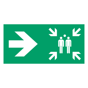 Verzamelplaats met pijl rechts — ISO 7010 E007