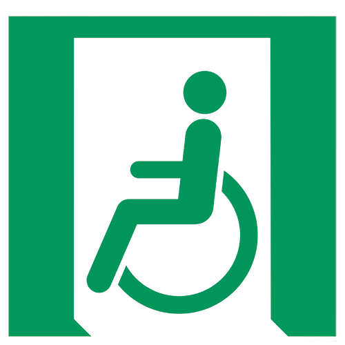 Nooduitgang voor mindervaliden (links)