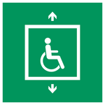 Evacuatielift — ISO 7010 E070 — pictogram