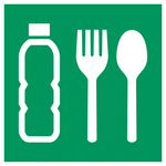 Noodvoorraad eten en drinken — ISO 7010 E074 — pictogram
