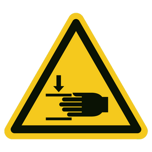 Beknelling van de handen — ISO 7010 W024