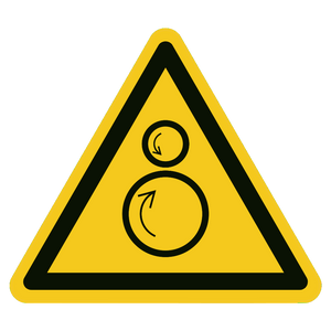 Tegengesteld draaiende rollen — ISO 7010 W025