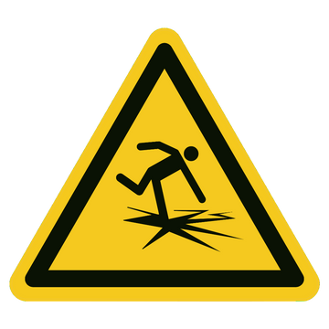 ISO 7010 W043 dun ijs — geel-zwart waarschuwingsbord