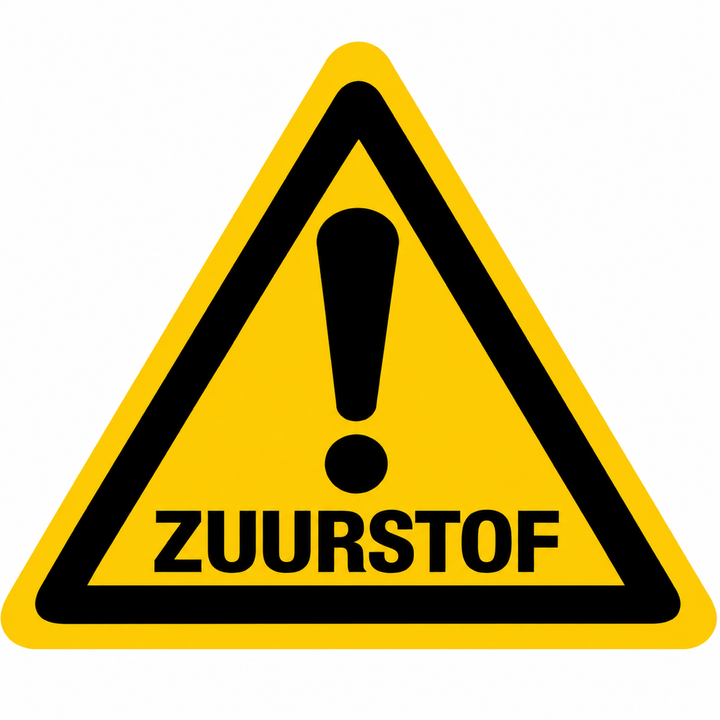 Waarschuwingsbord zuurstof