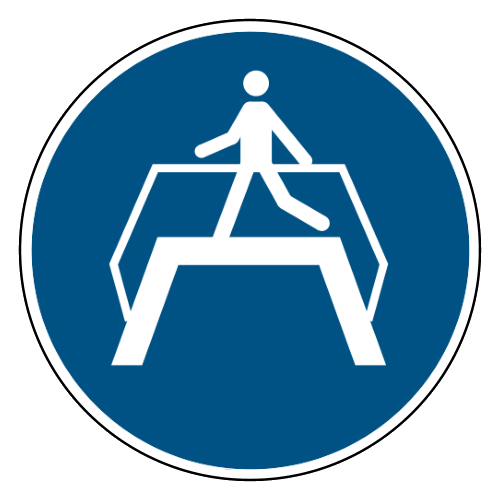 Gebruik de loopbrug verplicht
