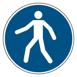 Gebruik aangegeven looproute verplicht — ISO 7010 M024