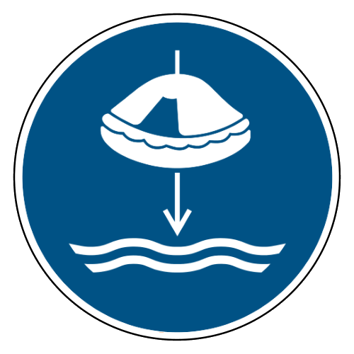 Laat reddingsvlot te water