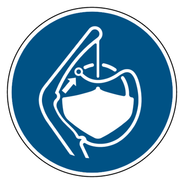 ISO 7010 M045 maak de sjorringen van de reddingsboot los — blauw-wit gebodsbord