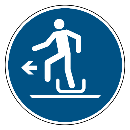 Verlaat de transportband naar links