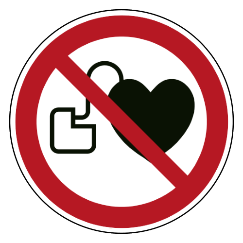 Verboden voor personen met pacemaker