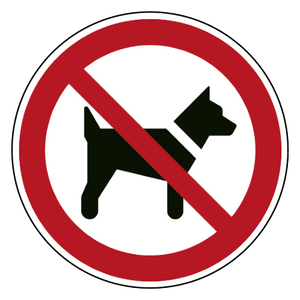 Verboden voor honden — ISO 7010 P021