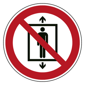 Goederenlift niet voor personen — ISO 7010 P027