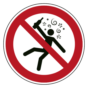 ISO 7010 P043 verboden voor personen onder invloed — rood-wit verbodsbord