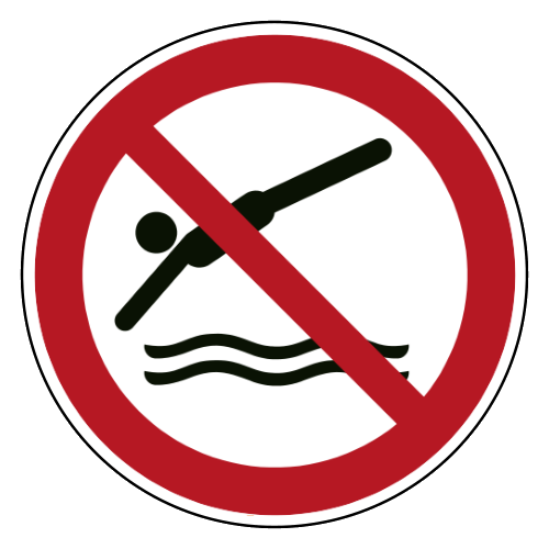 Springen in het water verboden