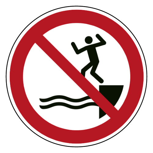 Verboden om vanuit het water te klimmen