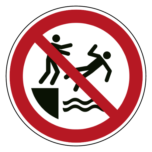 Niet duwen aan de waterkant