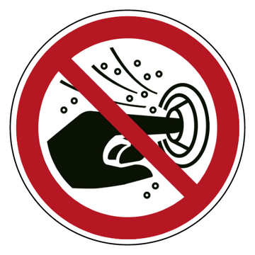 ISO 7010 P070 geen vinger in de hydromassage-inlaat — rood-wit verbodsbord