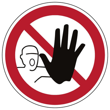 ISO 7010 P080 verboden toegang voor onbevoegden — rood-wit verbodsbord met hand en persoon